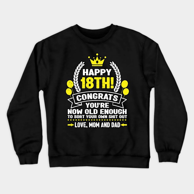 Legally Adult 18 Birthday Happy 18th Birthday Crewneck Sweatshirt by IngeniousMerch